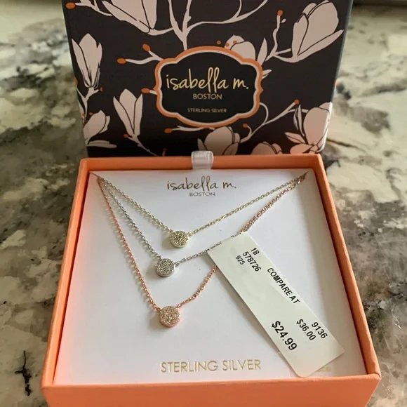 Gold Necklace Isabella M Boston Sterling Silver Necklace Isabella